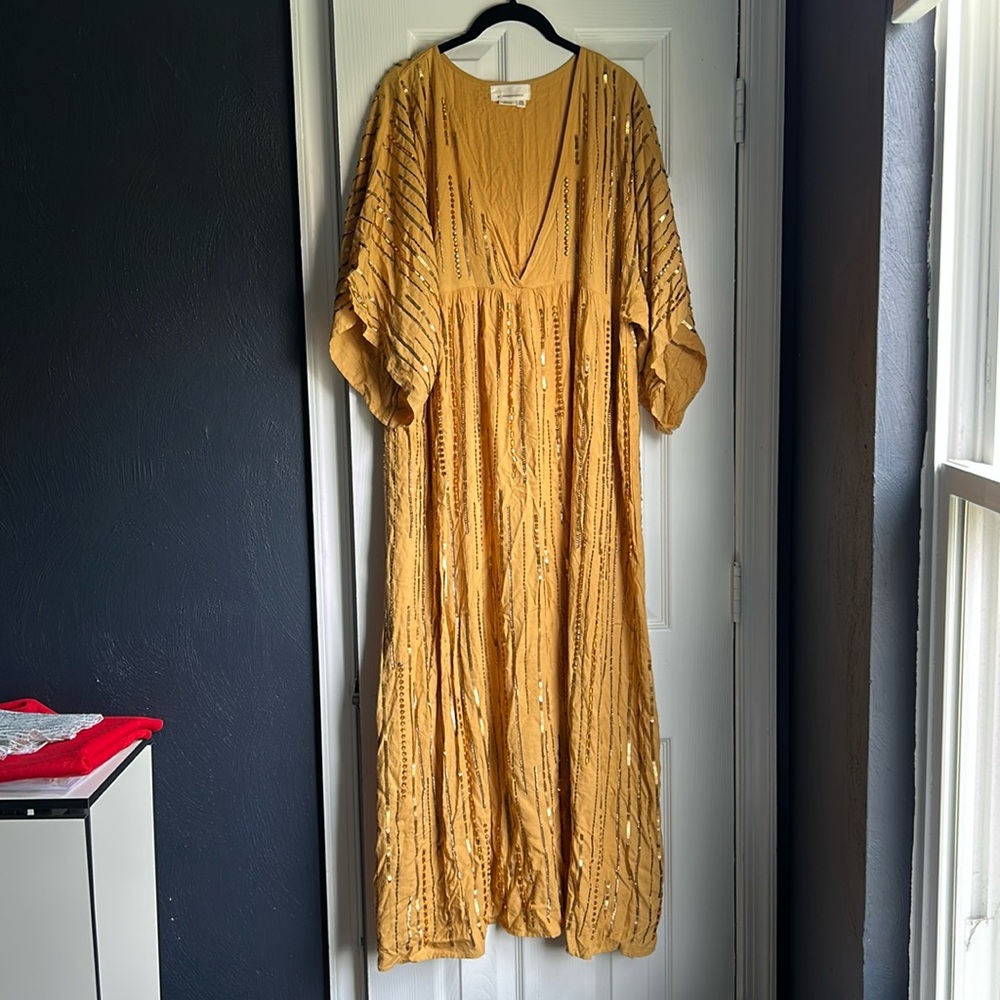 Anthropologie Embellished Maxi Dress